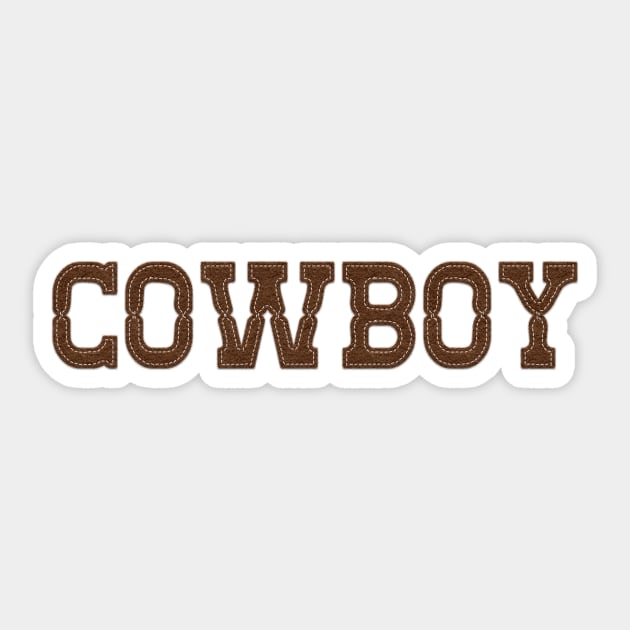 Cowboy Western Style Brown Font Felt Look Sticker by CheriesArt